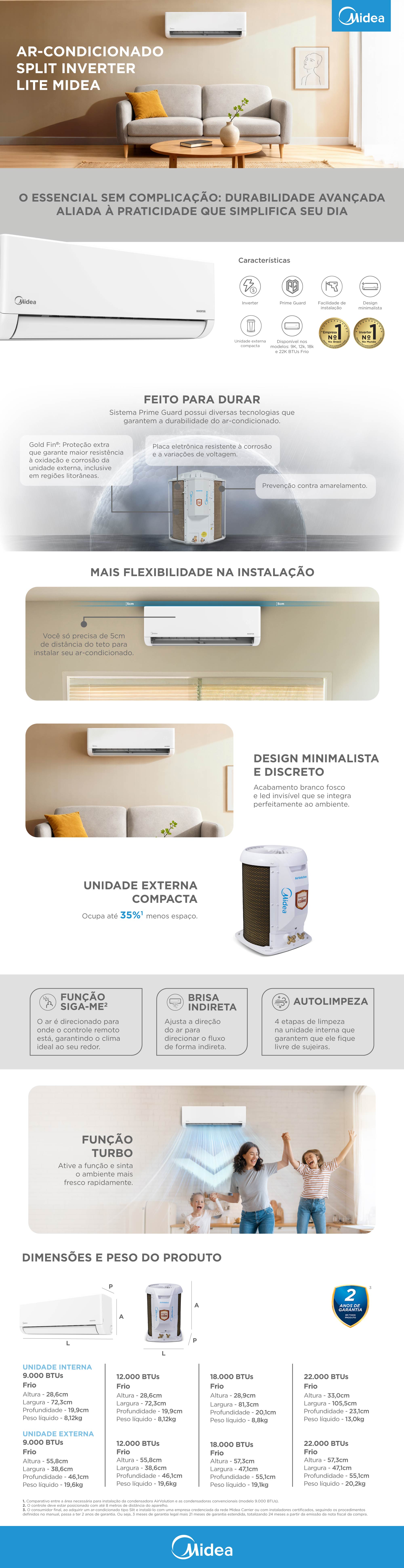 Ar-Condicionado Split 22.000 BTUs AirVolution Lite | Midea
